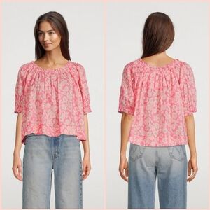 THE GREAT. The Garland Cotton Blouse